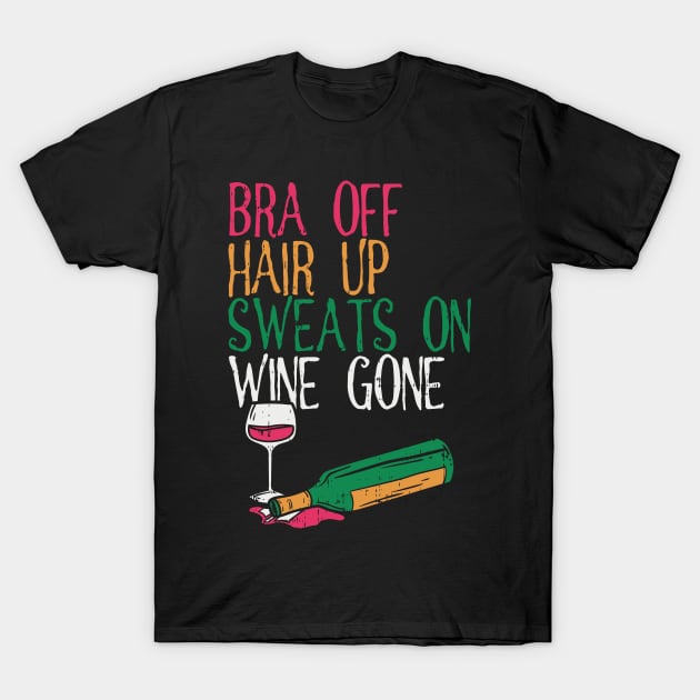 WINE: Bra Off Hair Up T-Shirt by Lomitasu